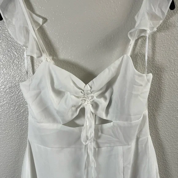 NWT Lulus The Way to Love White Ruffled Maxi Dress Small - Picture 8 of 11